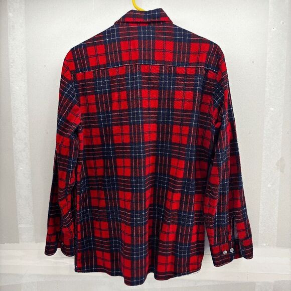 Dickies Flannel Shirt Mens Medium Blue Red Black Plaid Lumberjack Grunge Soft - Picture 3 of 5